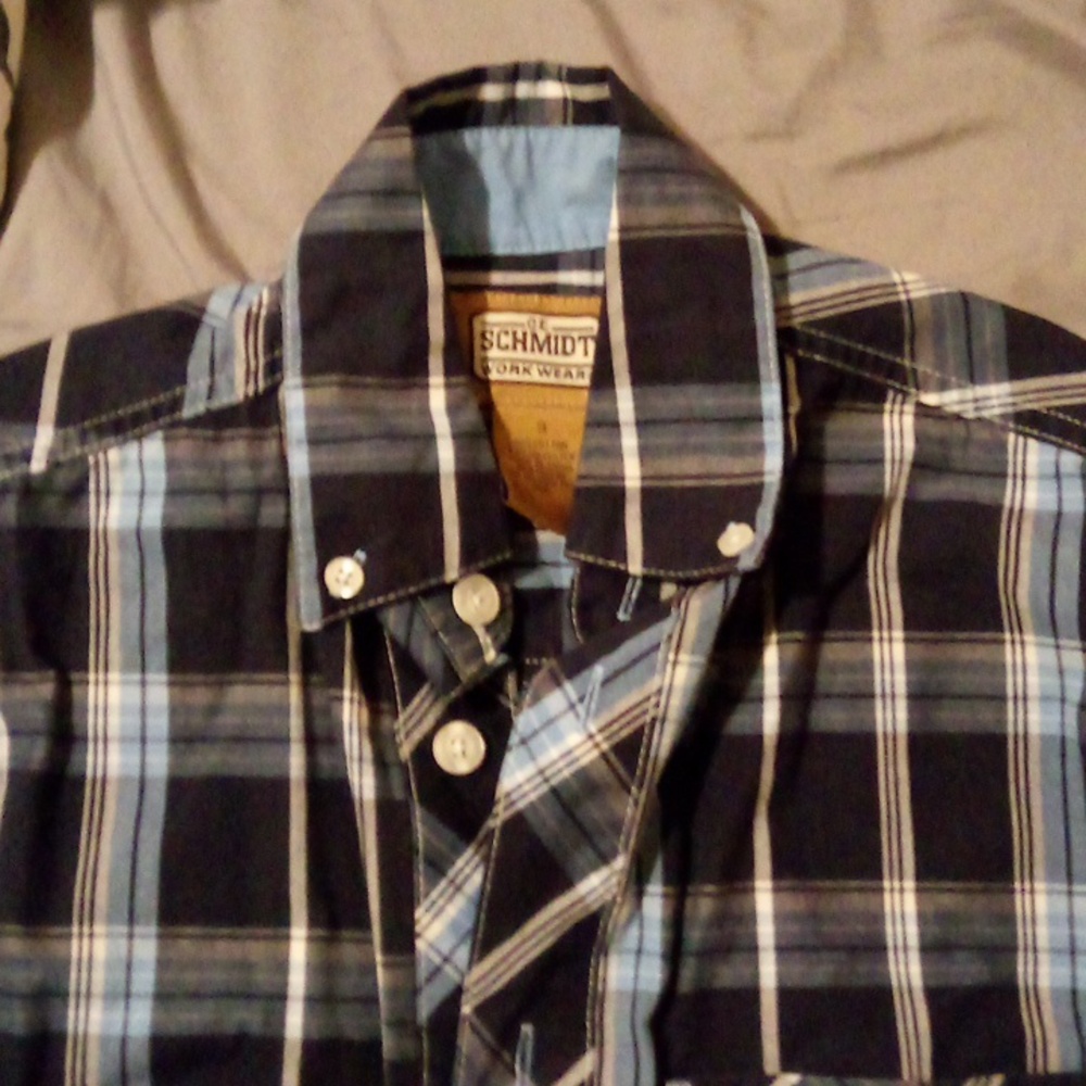 2 CE Schmidt Work Wear Button plaid  down Shirts